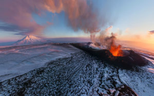 Volcano Plosky Tolbachik in Kamchatka